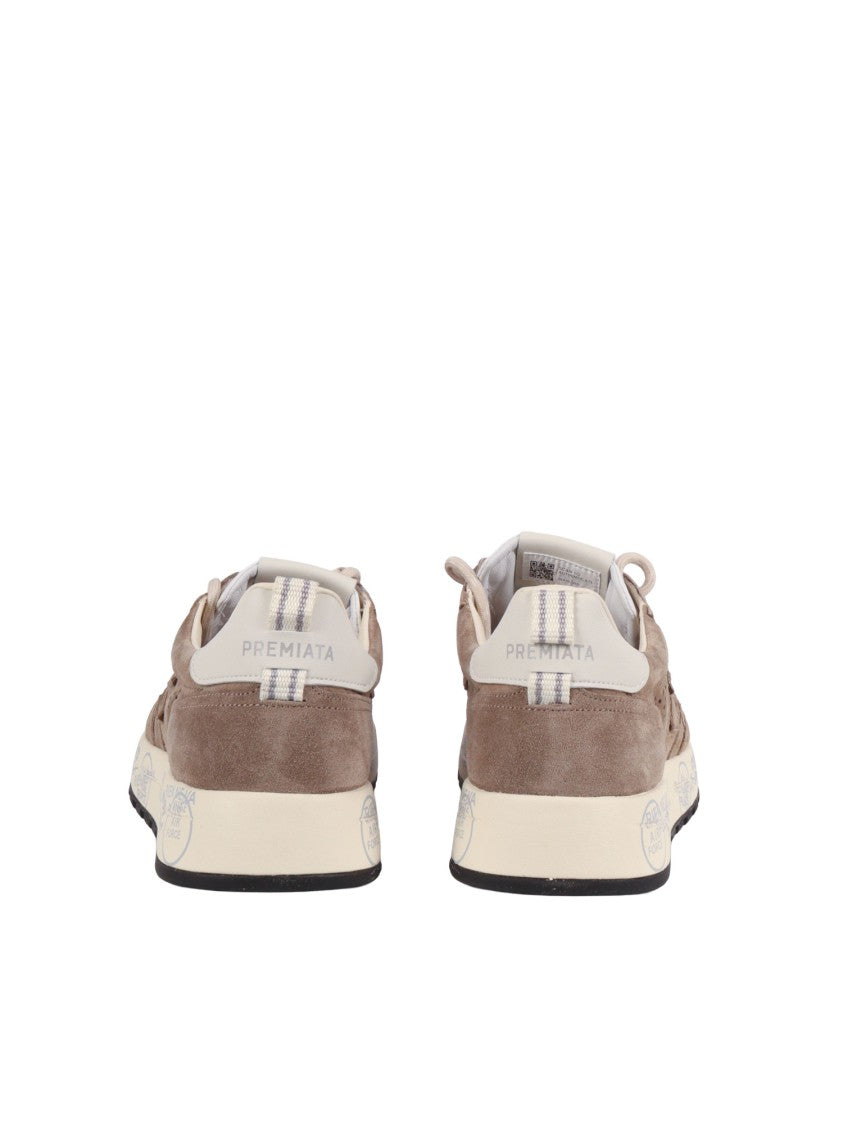 Premiata White Layered Sleek Low-Top Sneakers