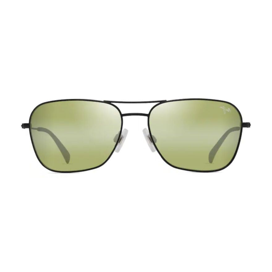 Maui Jim Naauao Double Bridge Metal Frame Sunglasses With Green-Tinted Lenses