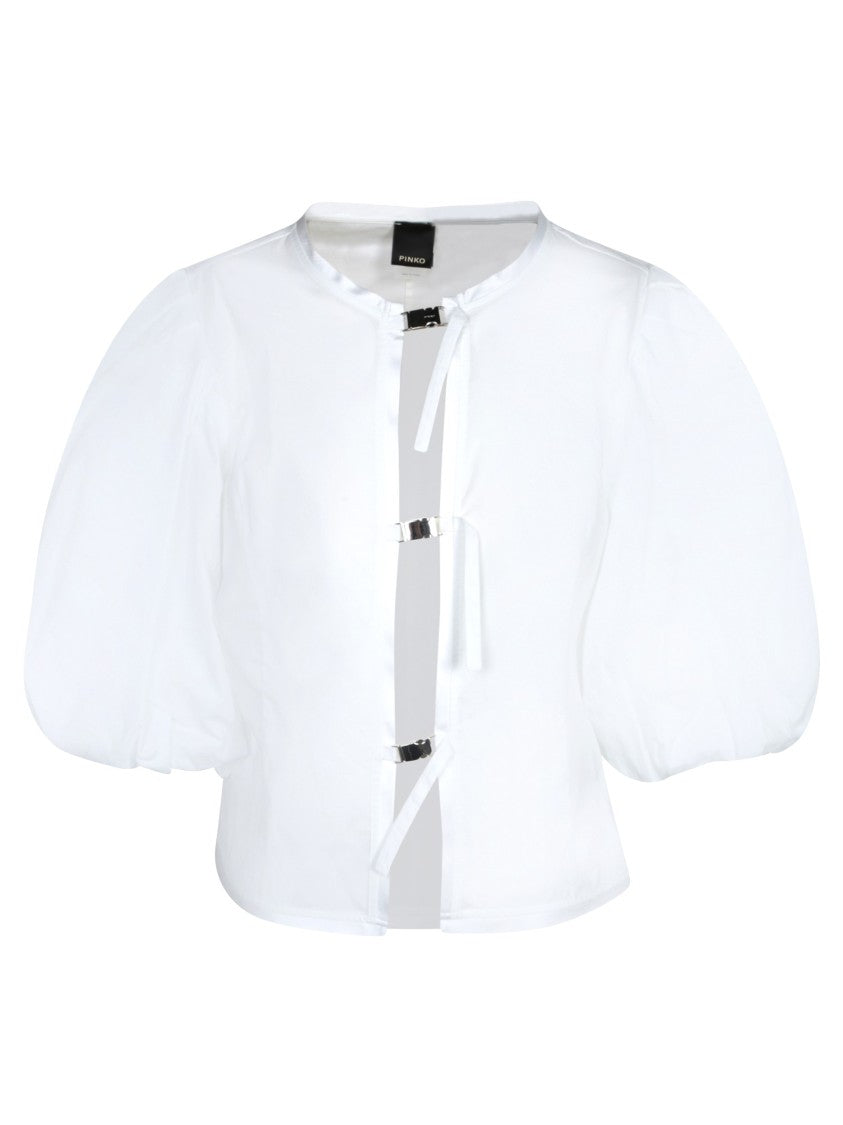 Pinko Poplin Shirt With Puff Sleeves