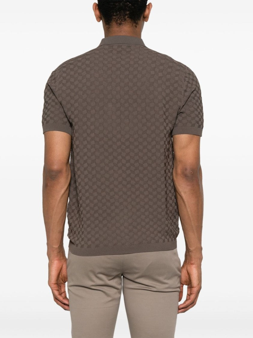 Emporio Armani Patterned Short-Sleeved Polo Shirt