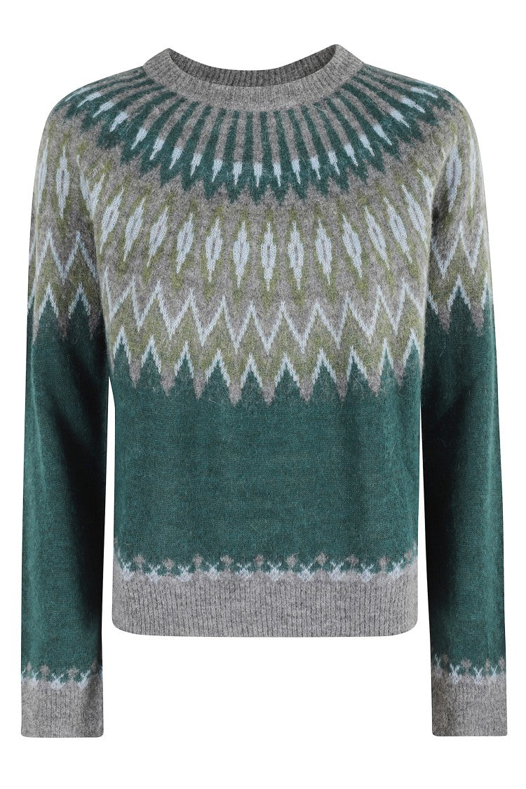 Roberto Collina Jacquard Cropped Crewneck Sweater