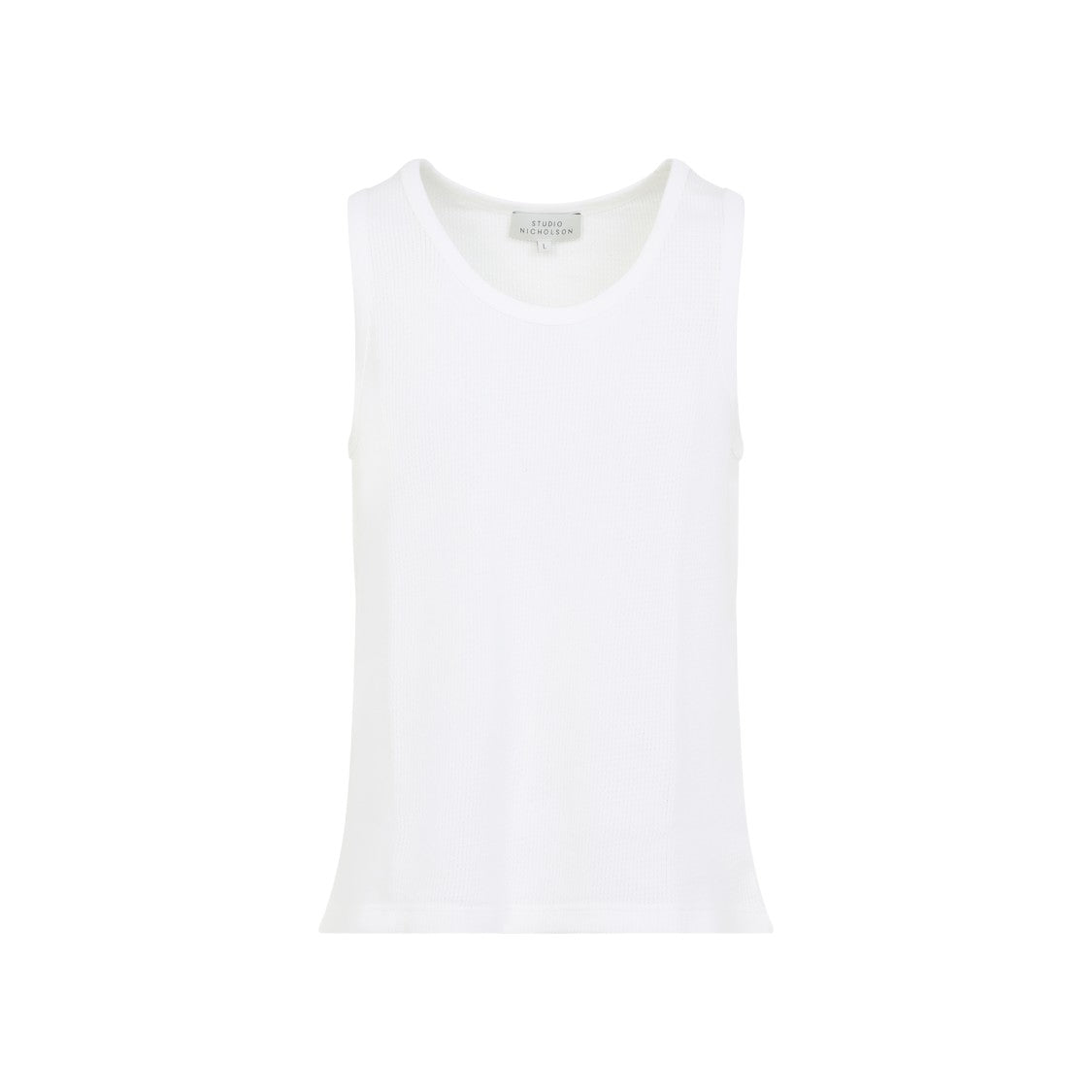 Studio Nicholson Minimalist Sleeveless White Cotton T-Shirt
