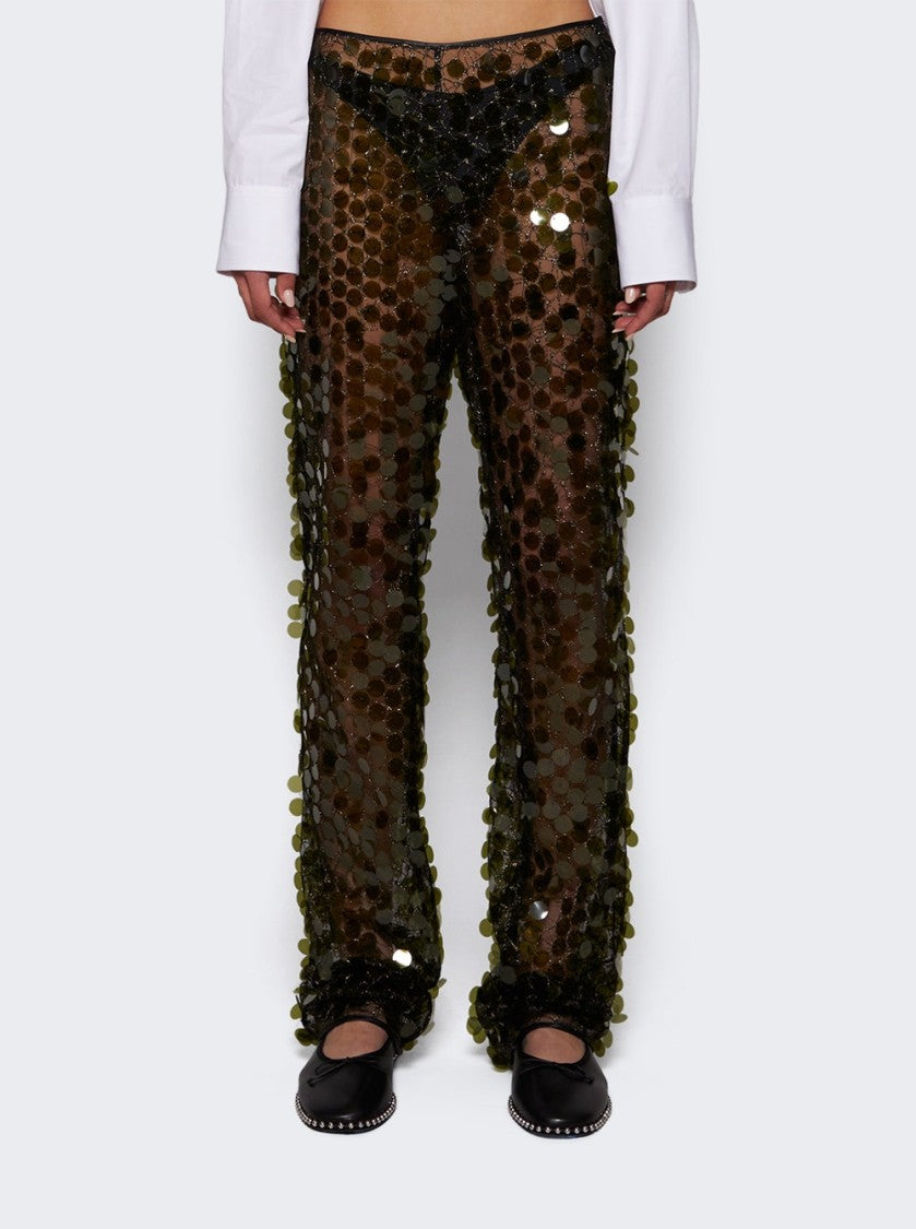 Coperni Sequins Flared Trouser Green