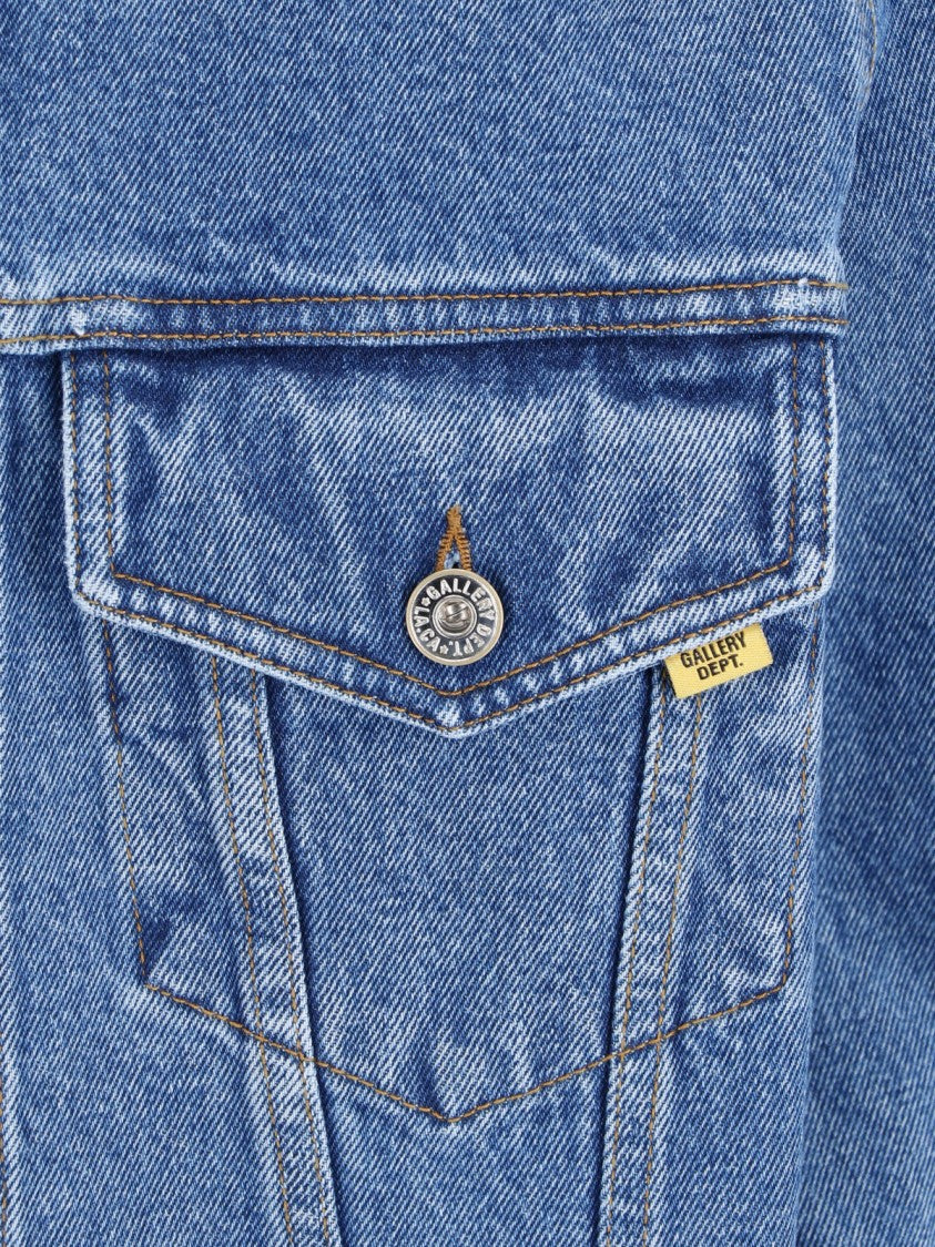 Gallery Dept. Blue Worn-Wash Logo Denim Jacket