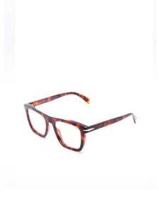 David Beckham Rectangular Brown Acetate Optical Frames With Tortoiseshell Pattern