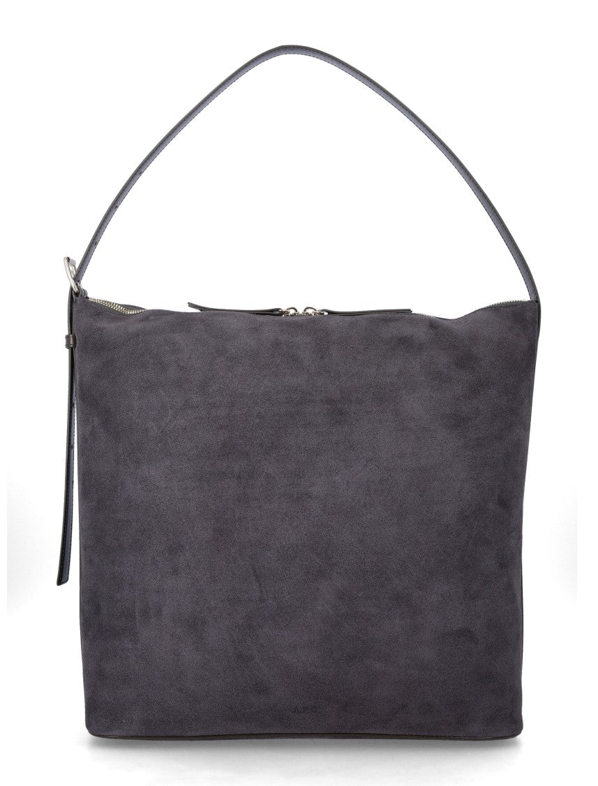 A.P.C. Sac Vera Maxi Rectangular Suede Shoulder Bag
