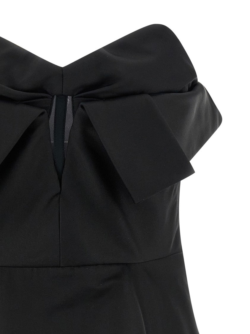 Mcqueen Off-The-Shoulder Duchesse Silk Bustier With Sculptural Hem