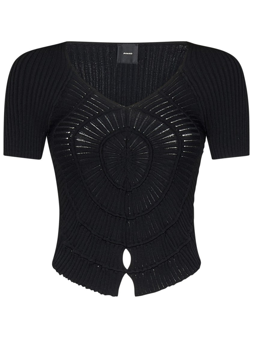 Pinko Cropped Black Sweater
