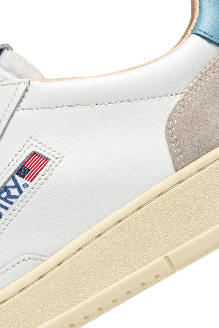 Autry White Blue Medalist Suede Sneakers