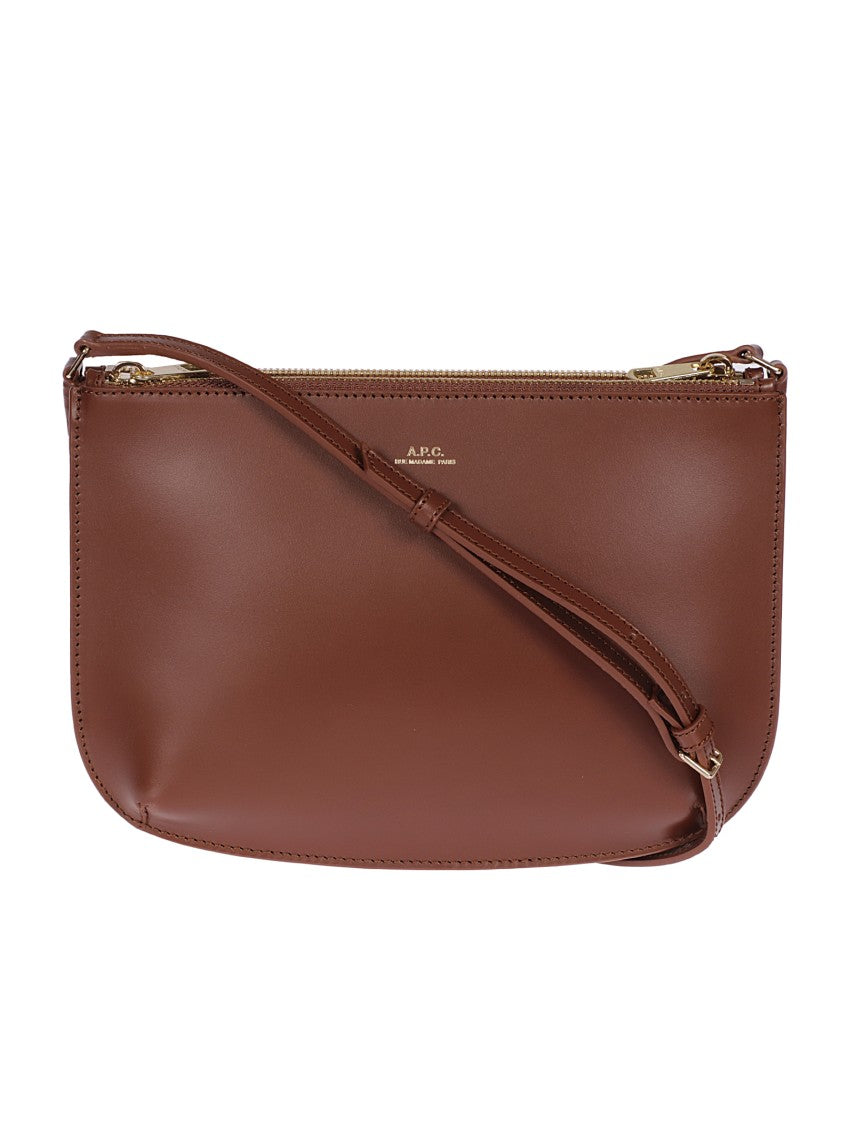 A.P.C. Brown Leather Shoulder Bag