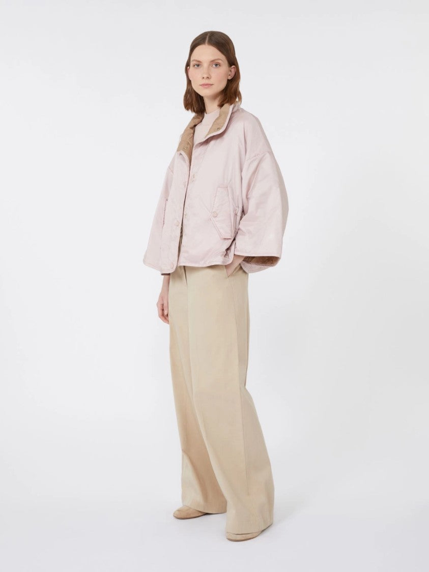 Max Mara Refined White Cape With Wide Sleeves