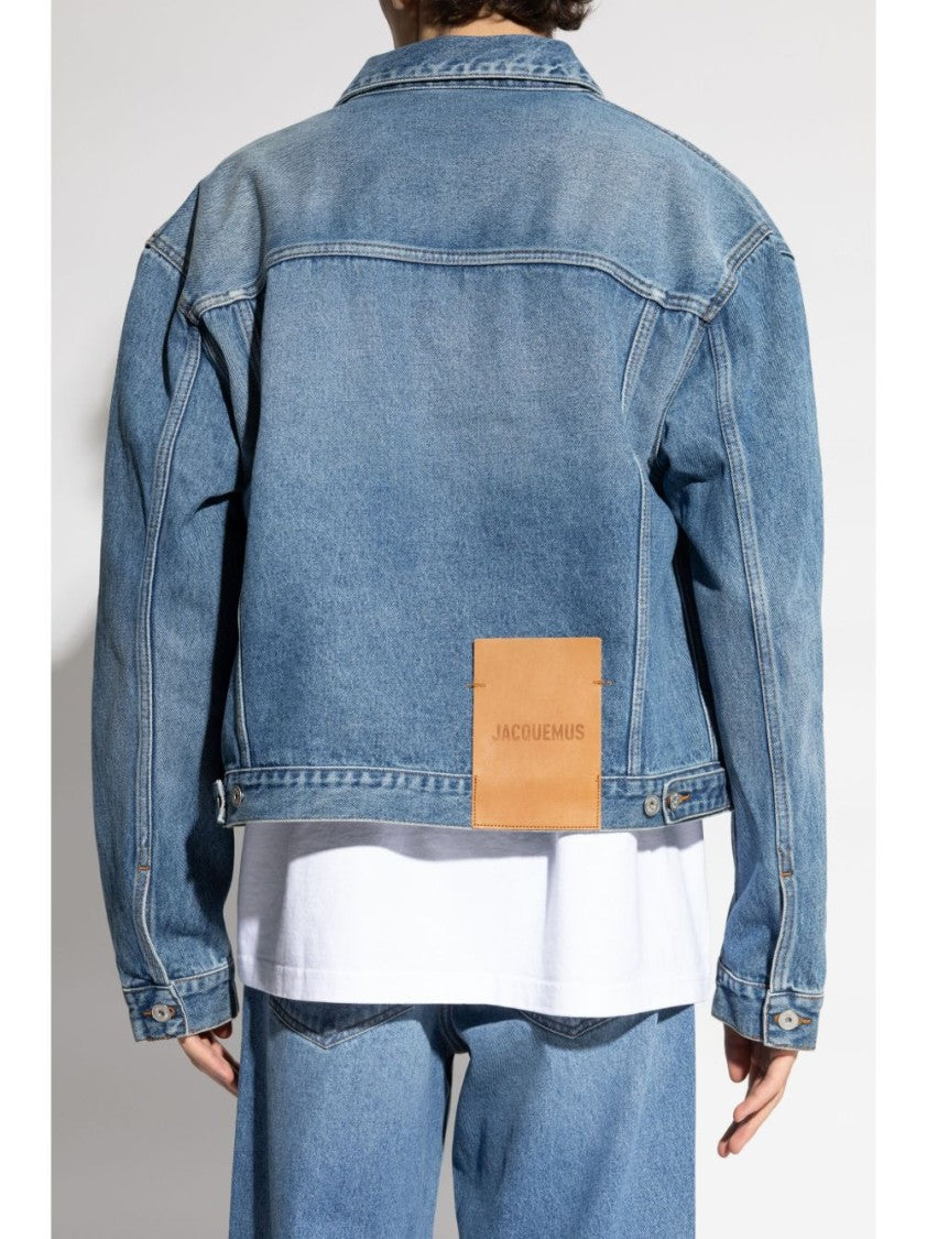 Jacquemus Medium Blue Washed Denim Flap Jacket