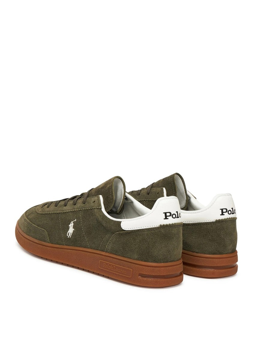 Polo Ralph Lauren Olive Green Suede Low-Top Sneakers