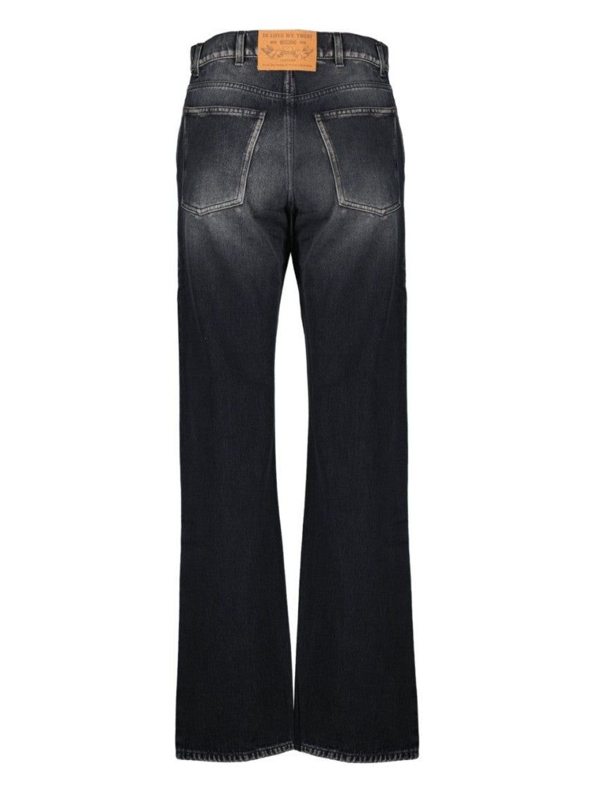 Moschino Five-Pocket Black Denim Trousers