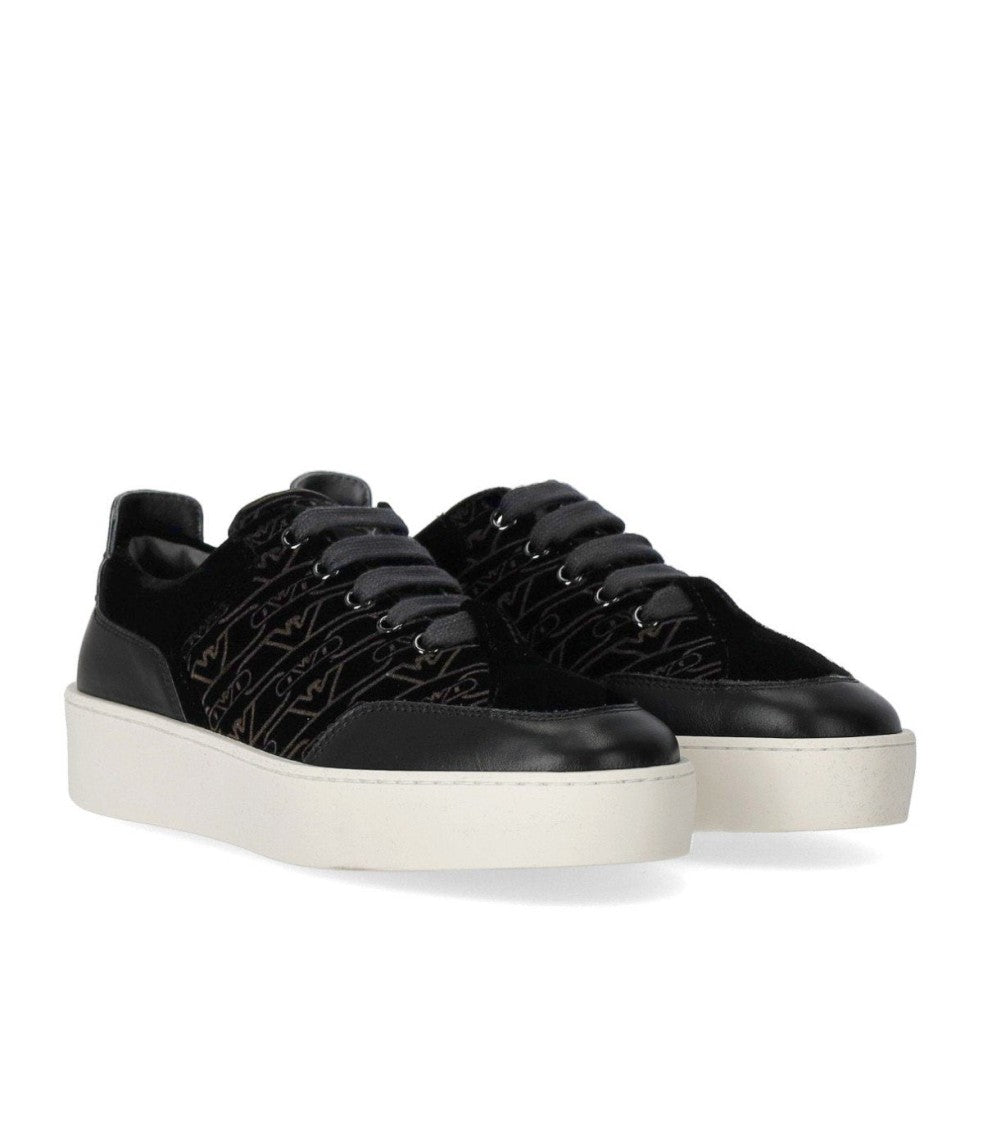 Emporio Armani Black Monogram Sneaker