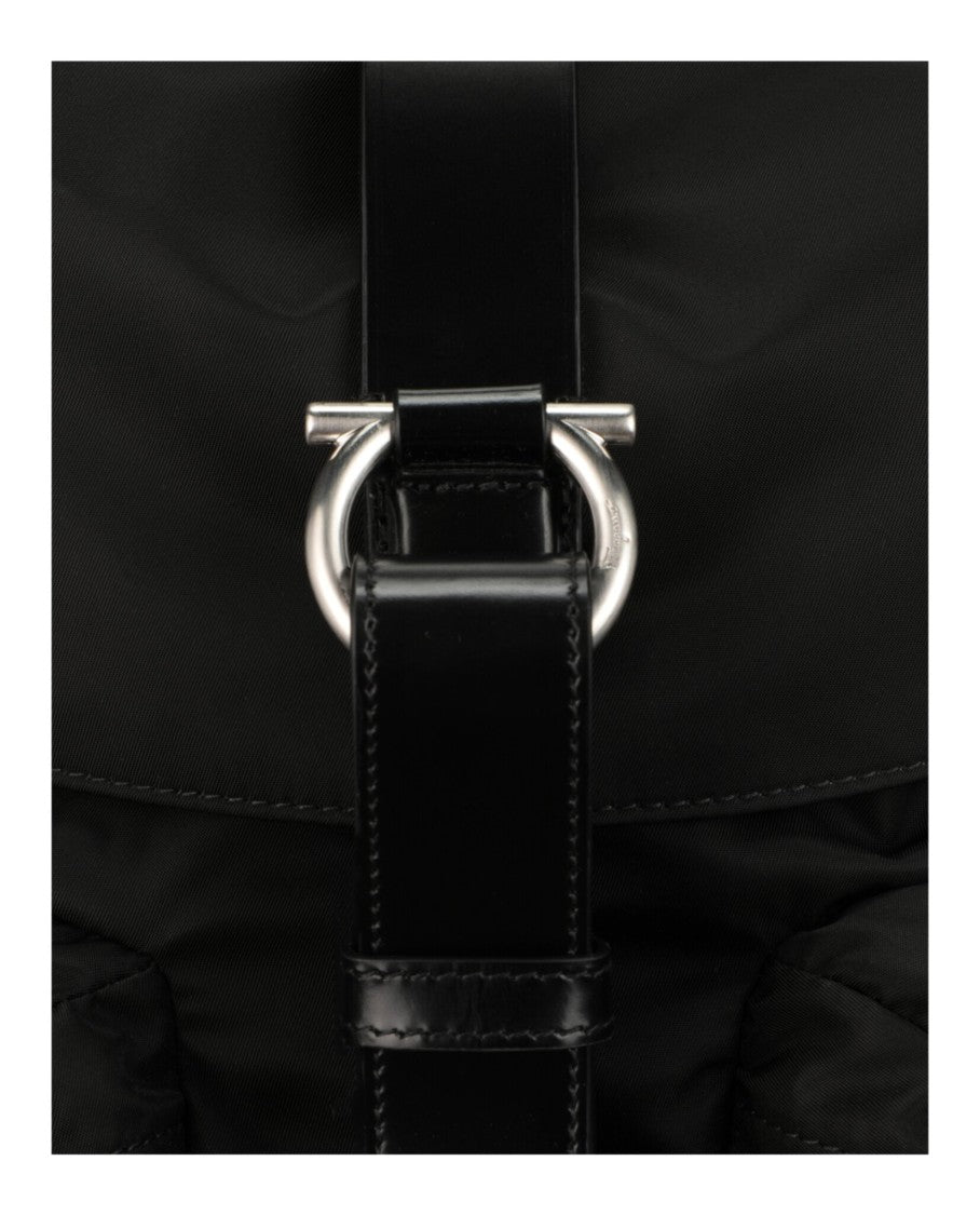 Ferragamo Nylon Gancini Technical Backpack
