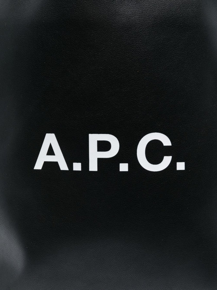 A.P.C. Black Faux Leather Tote