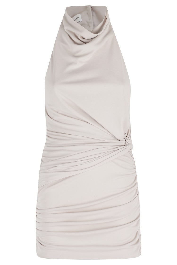 The Andamane Stella Beige High-Neck Mini Star Dress