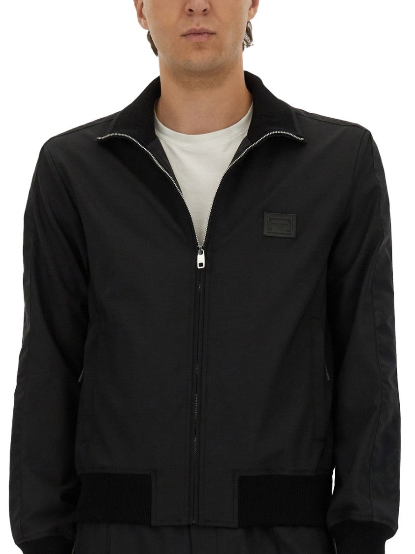 Dolce & Gabbana Black Jacket With High Collar