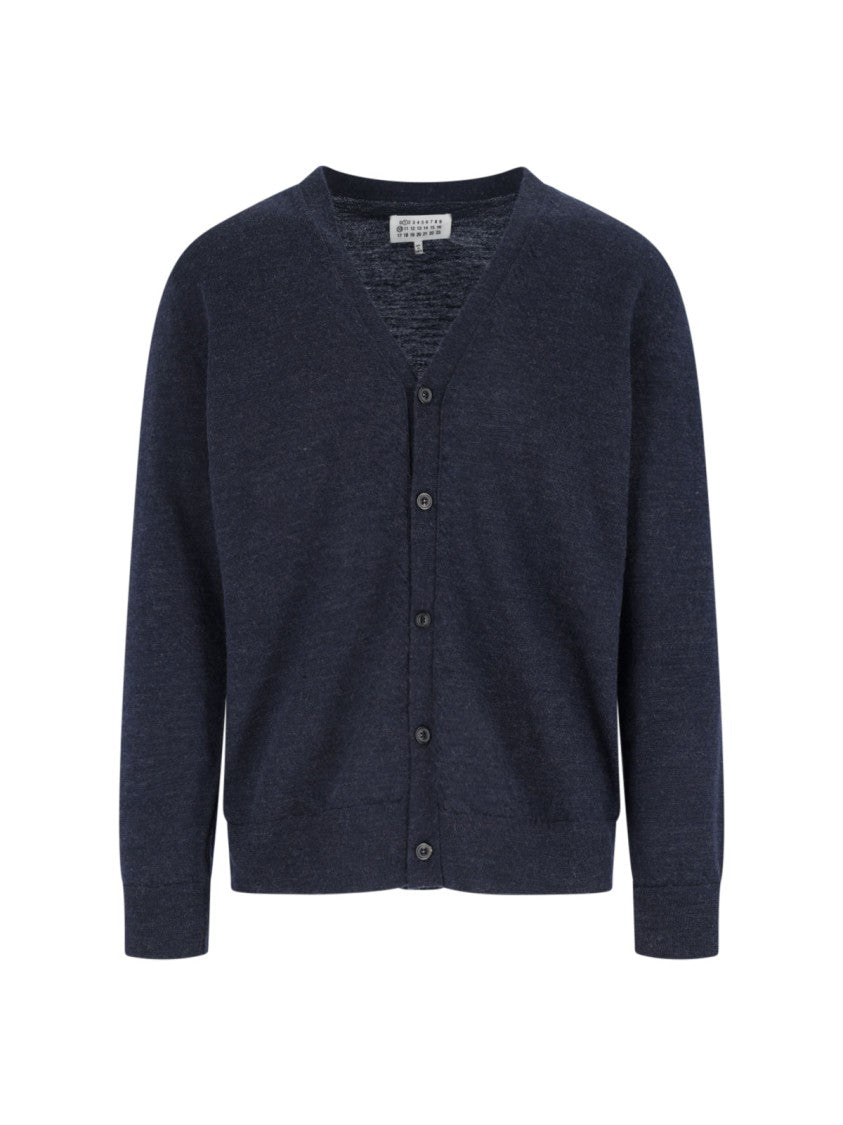 Maison Margiela Wool V-Neck Cardigan – Navy