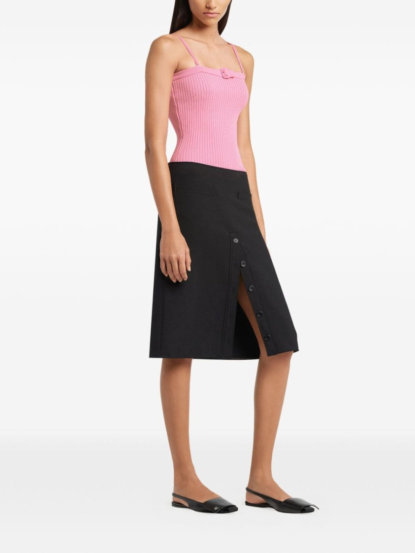 Courrèges Fitted Ribbed Knit Top With Adjustable Straps