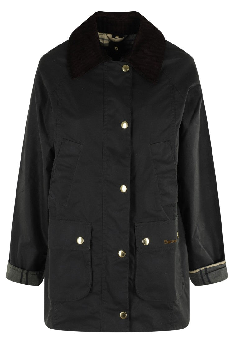 Barbour Sage Modern Beadnell Four Pocket Waxed Cotton Jacket
