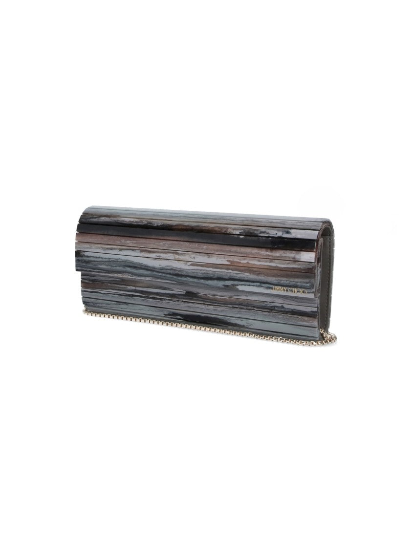 Jimmy Choo Grey Sweetie Acrylic Glitter Clutch