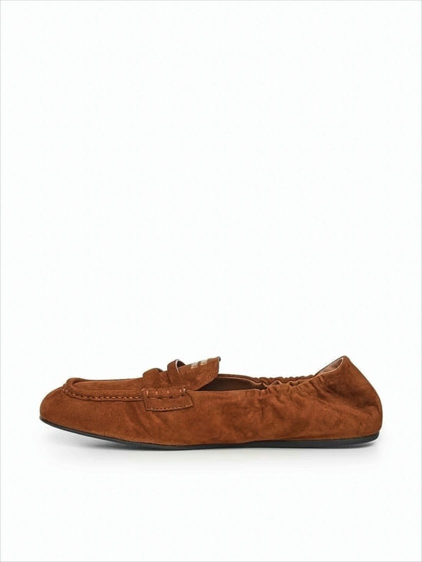 Miu Miu Brown Suede Lambskin Leather Loafers