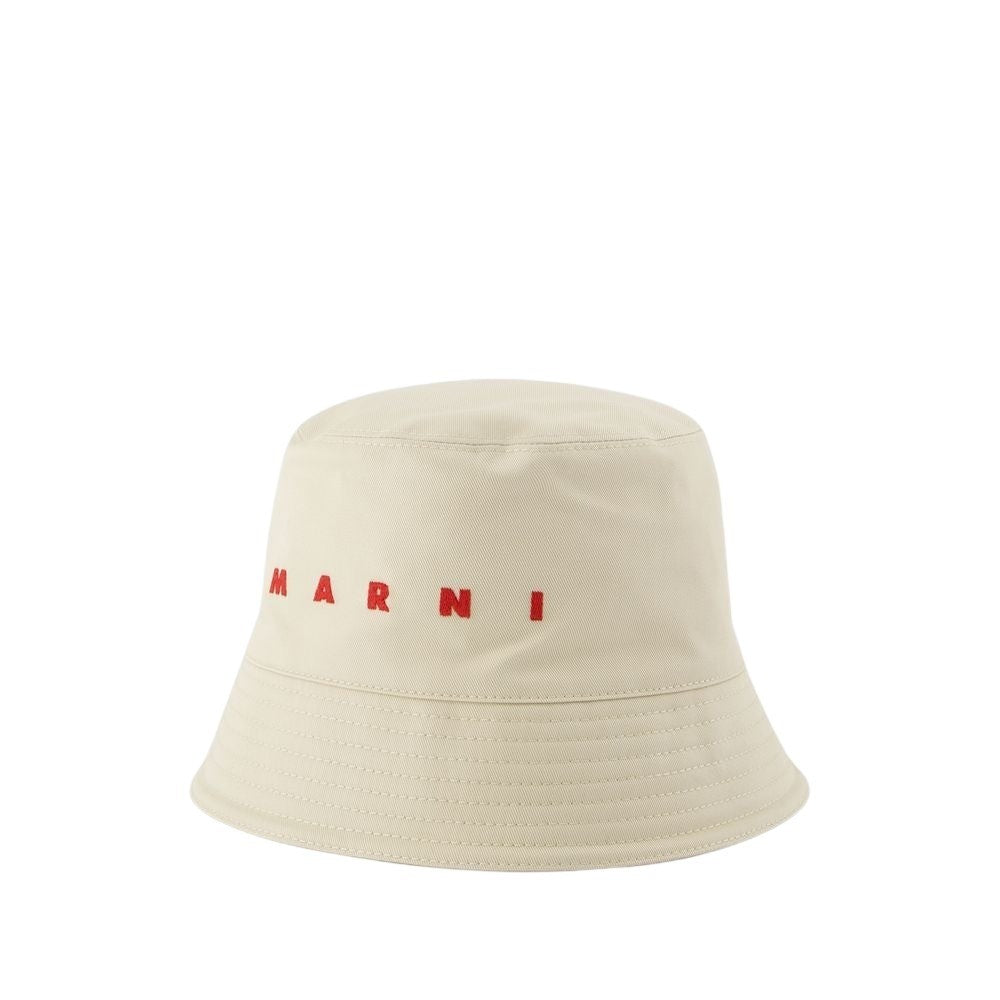 Marni Bucket Hat - Cotton - Ivory