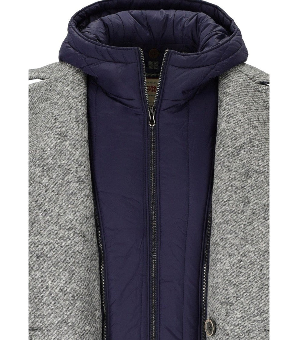 Bob Iver Melange Grey Double-Breasted Coat