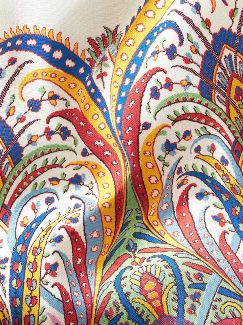 Etro Fitted Midi Dress With Intricate Paisley Hem