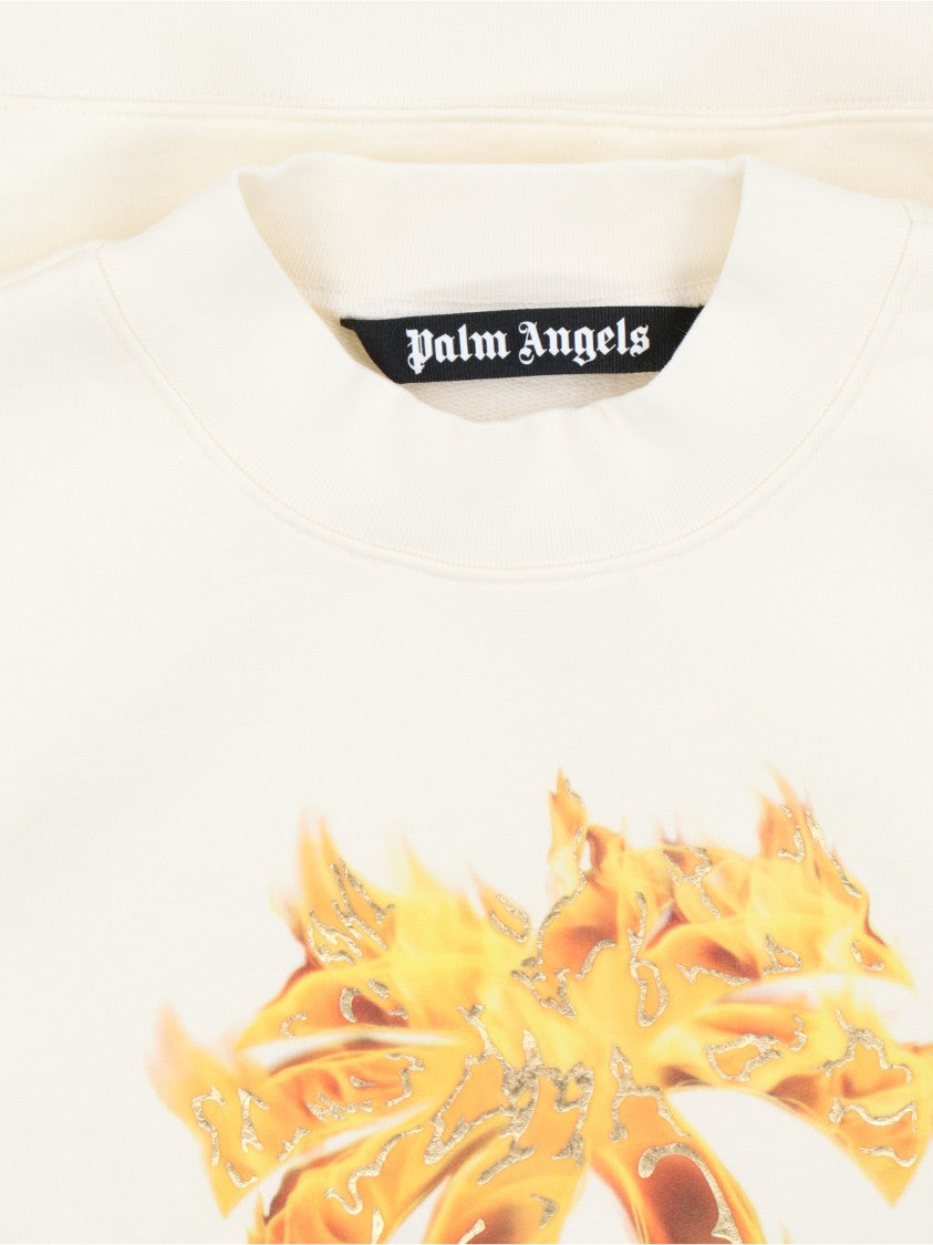 Palm Angels Burning Palm Printed Sweatshirt – Off-White