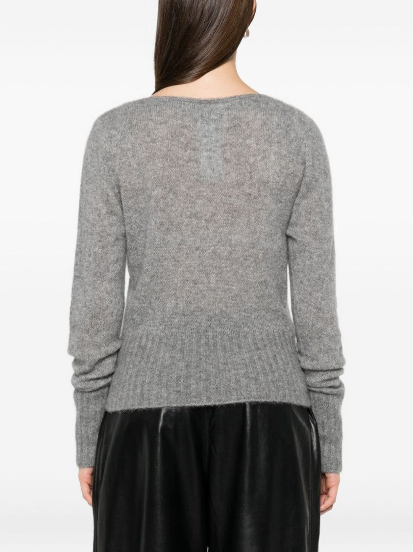 Tom Ford Melange Grey Cashmere-Silk Blend Sweater