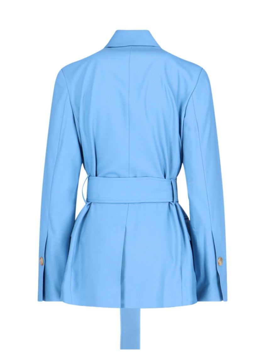 Eudon Choi Light Blue Double-Breasted Blazer