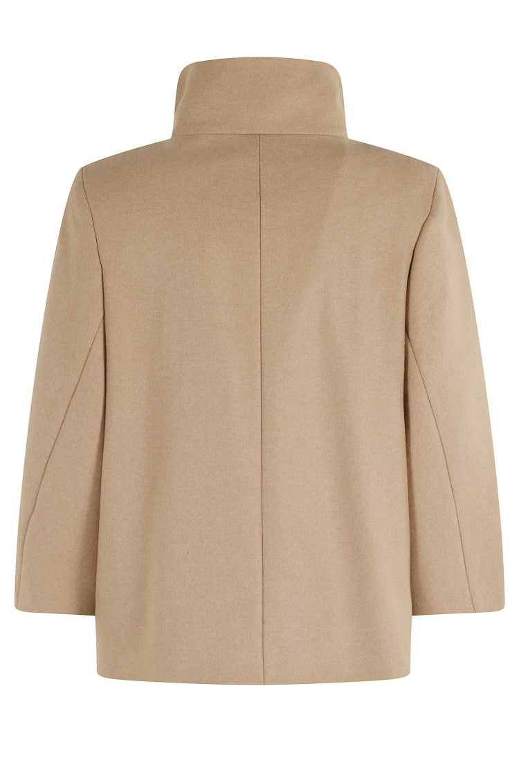 Fay Short Wool-Blend Camel Coat