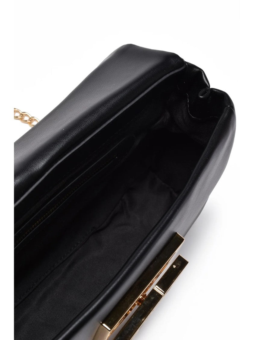 Love Moschino Black Combination Lock Polyurethane Shoulder Bag