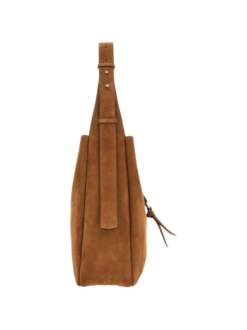 Hogan Borsa Medium Brown Suede Shoulder Bag