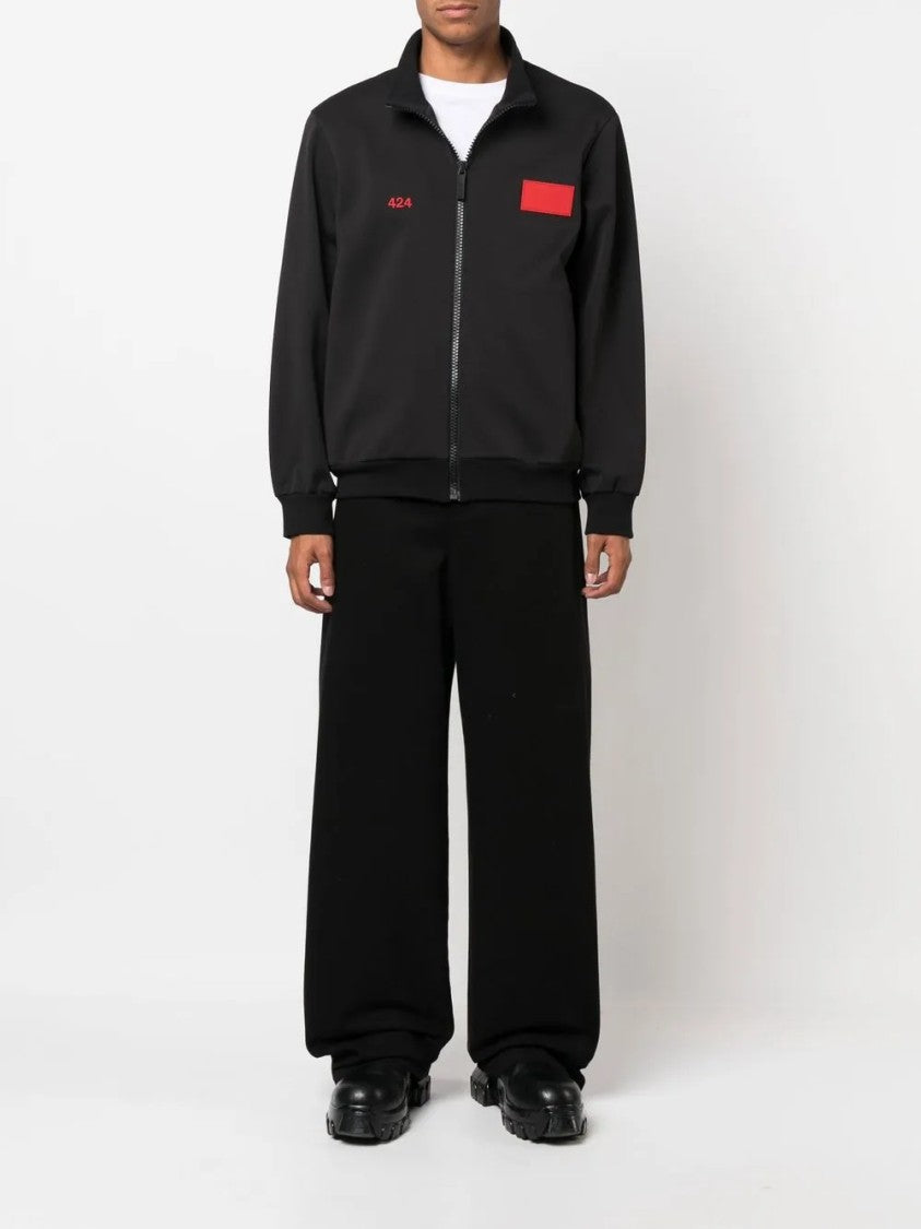 424 Structured Giubbino Jacket With Front Zipper And Ribbed Details