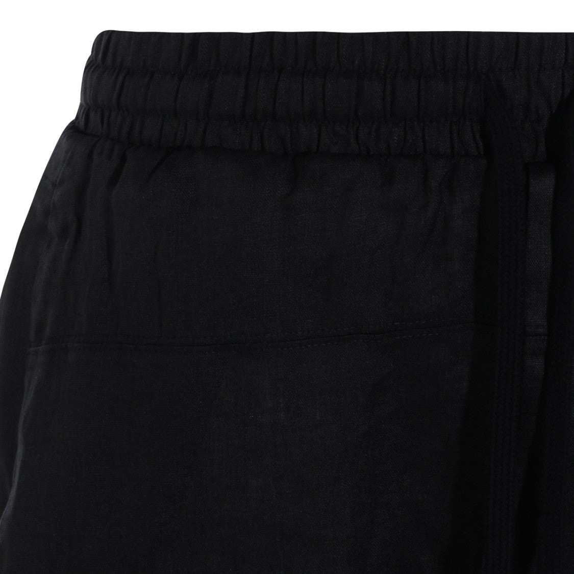 Thom Krom Black Linen Elasticated Waistband Shorts