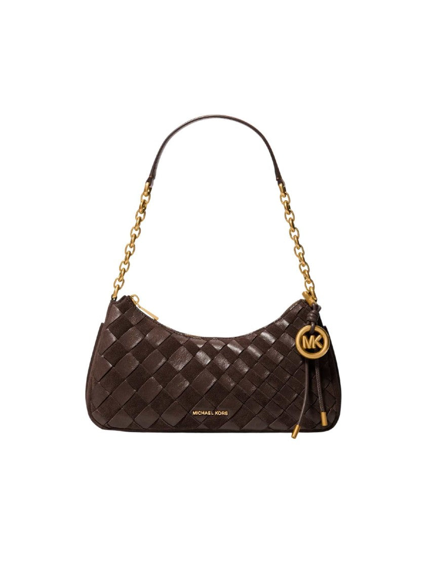 Michael Kors Medium Chain Woven Leather Shoulder Bag