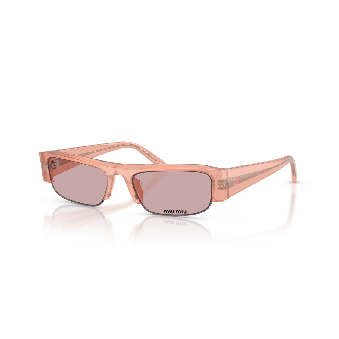 Miu Miu 0Mu B07s Translucent Peach Acetate Sunglasses