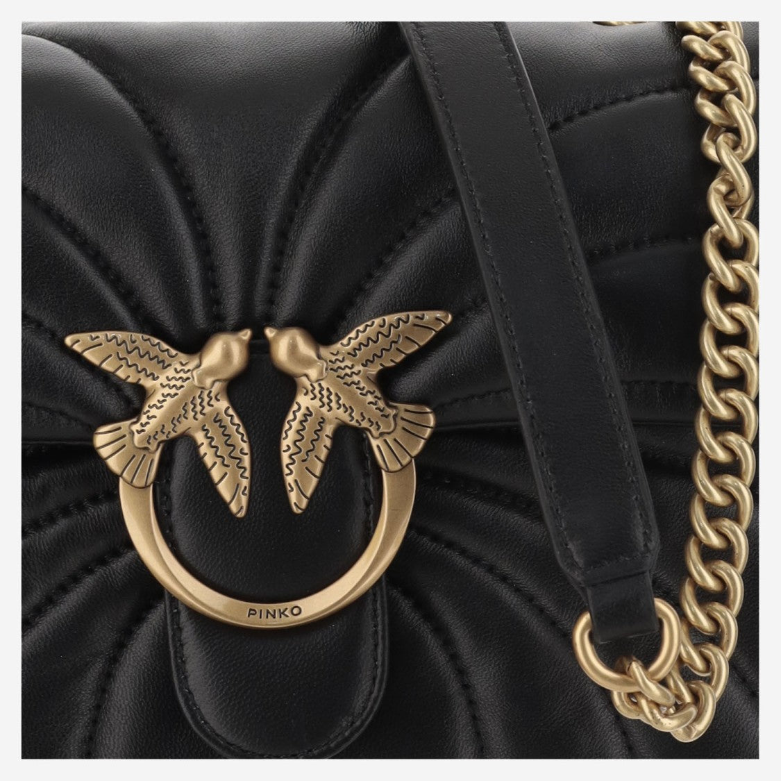 Pinko Quilted Nappa Leather Classic Love Puff Butterfly Bag