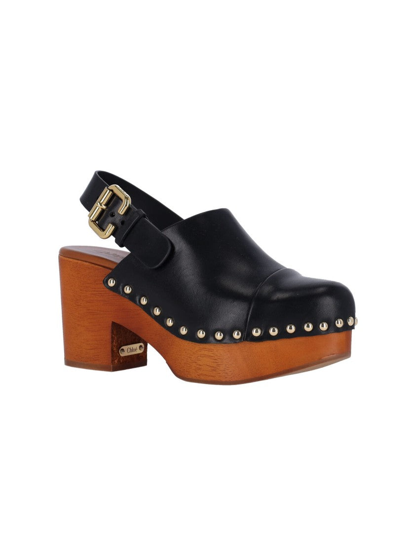 Chloé "Jeannette" Wedge Sandals – Black