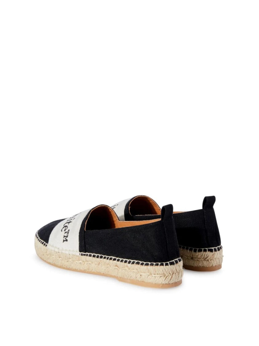 Off-White Bookish Logo Linen Espadrilles