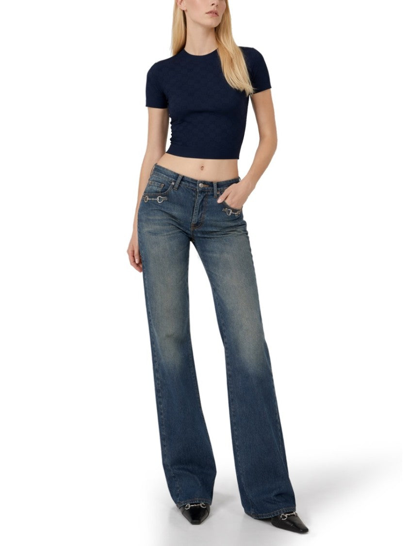 Gucci Jacquard Gg Fitted Viscose Top