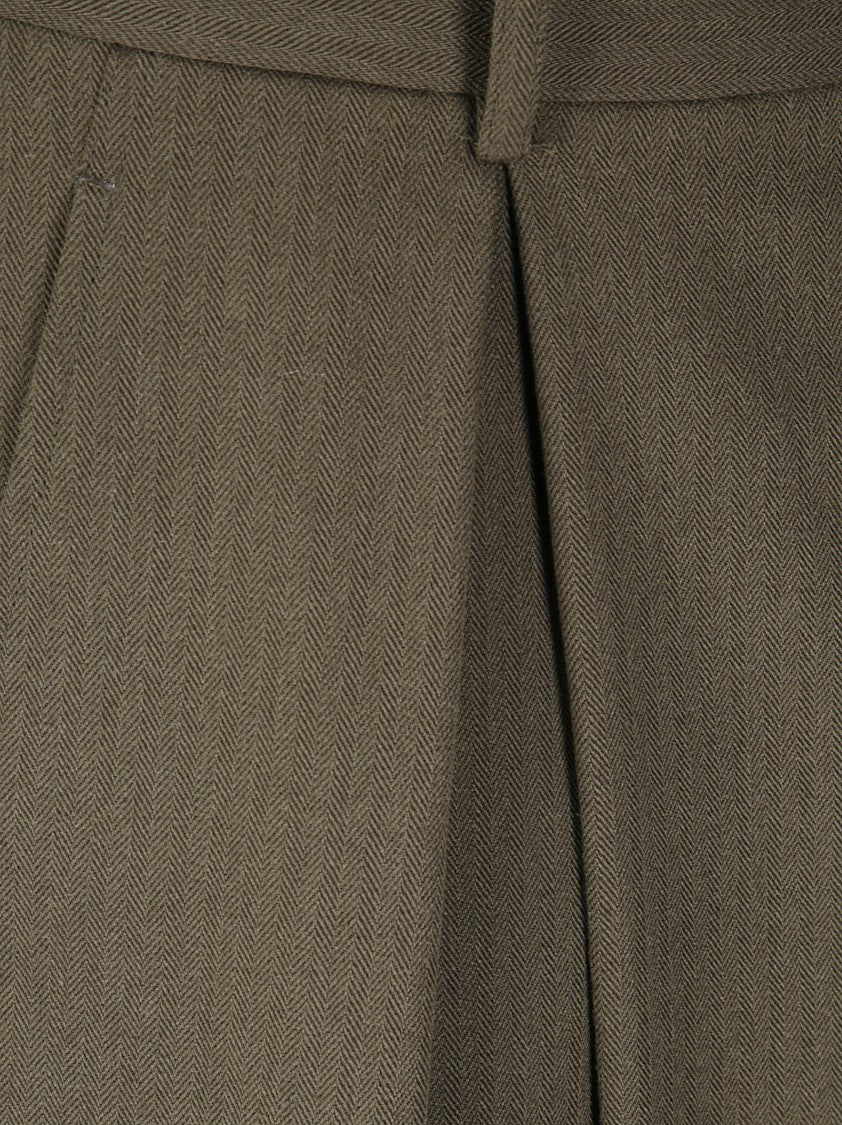 Comme Des Garçons Pleated Wool Pants With Oversized Balloon Silhouette