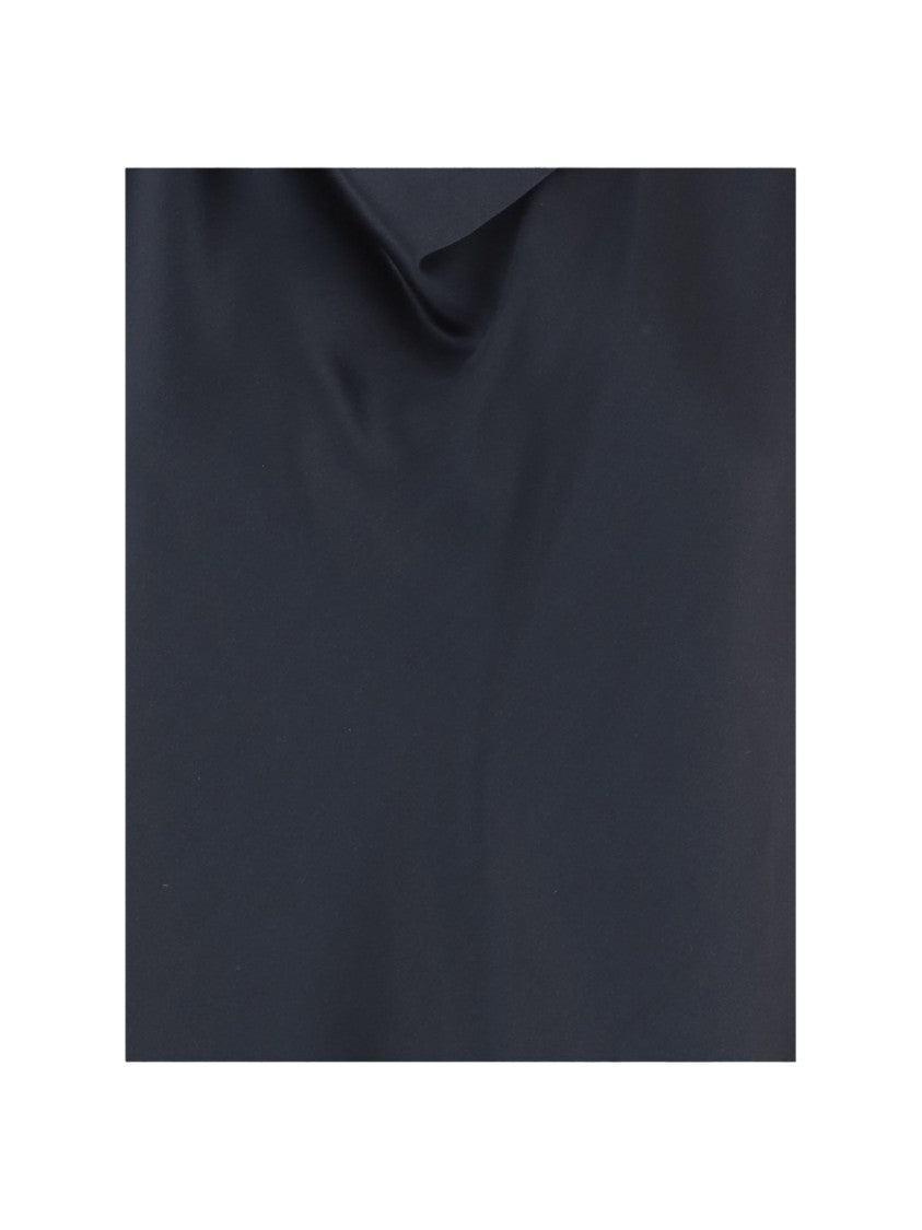 Vince Hooded Silk Satin Shirt With Front Draping