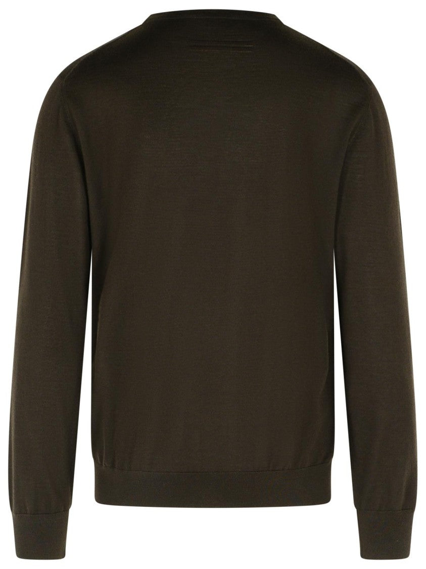 Zegna Brown Cashmere Blend Sweater