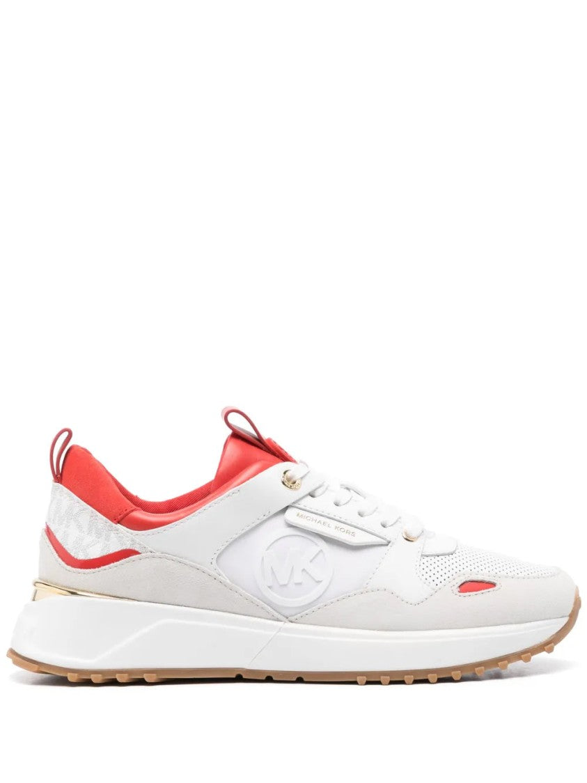 Michael Kors White And Red Leather Trainers