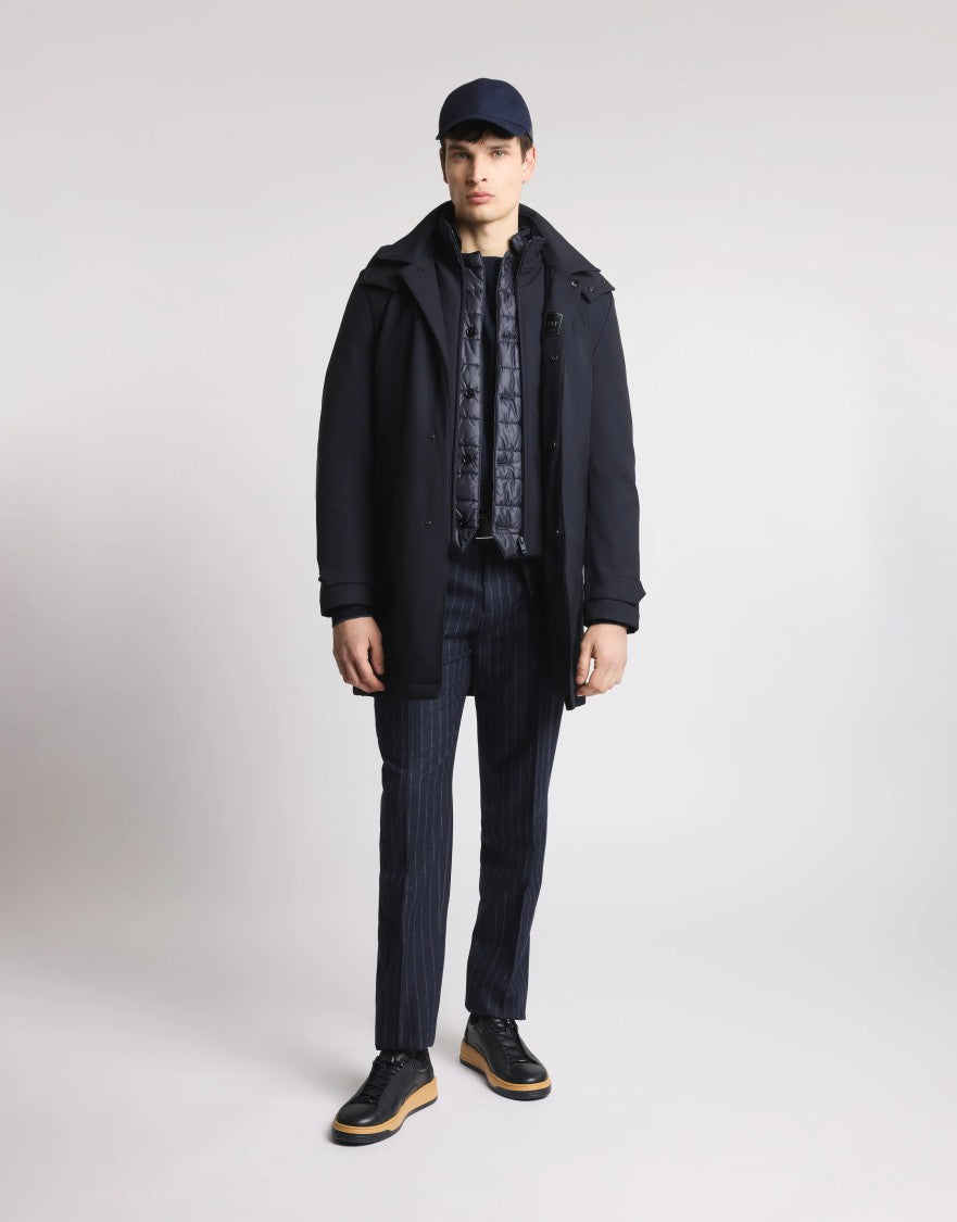 Fay Weather-Resistant Navy Parka With Breathable Fabric